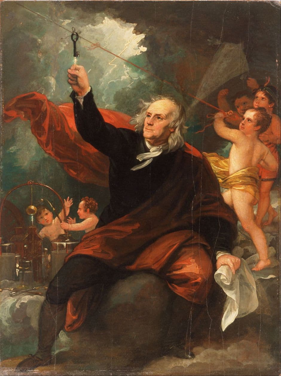 Benjamin West, Benjamin Franklin Drawing Electricity from the Sky, 1816